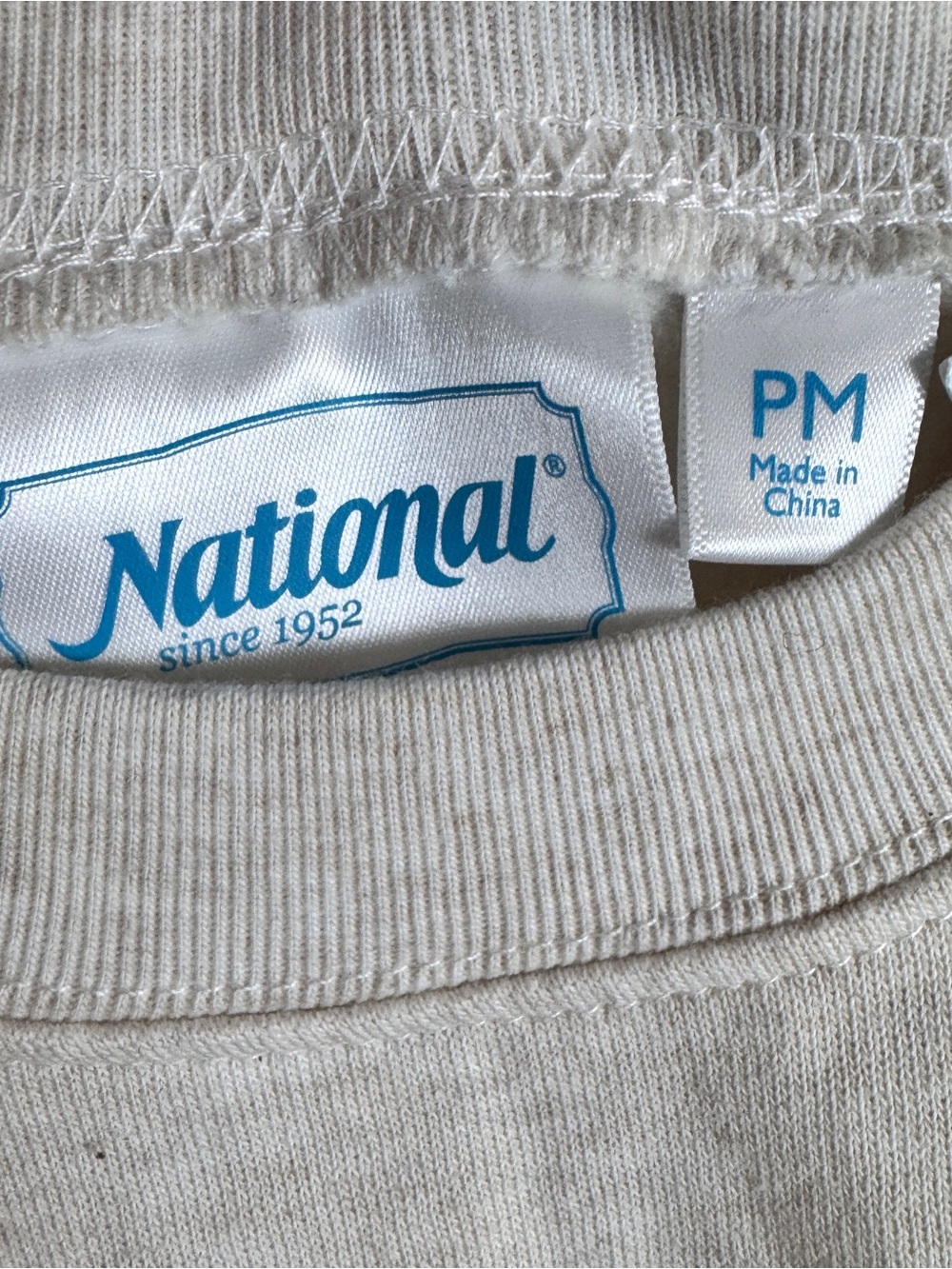 National Sweatshirt Womens PM Petite Medium Heather Beige Fall Truck Blessed NWT - Picture 5 of 7